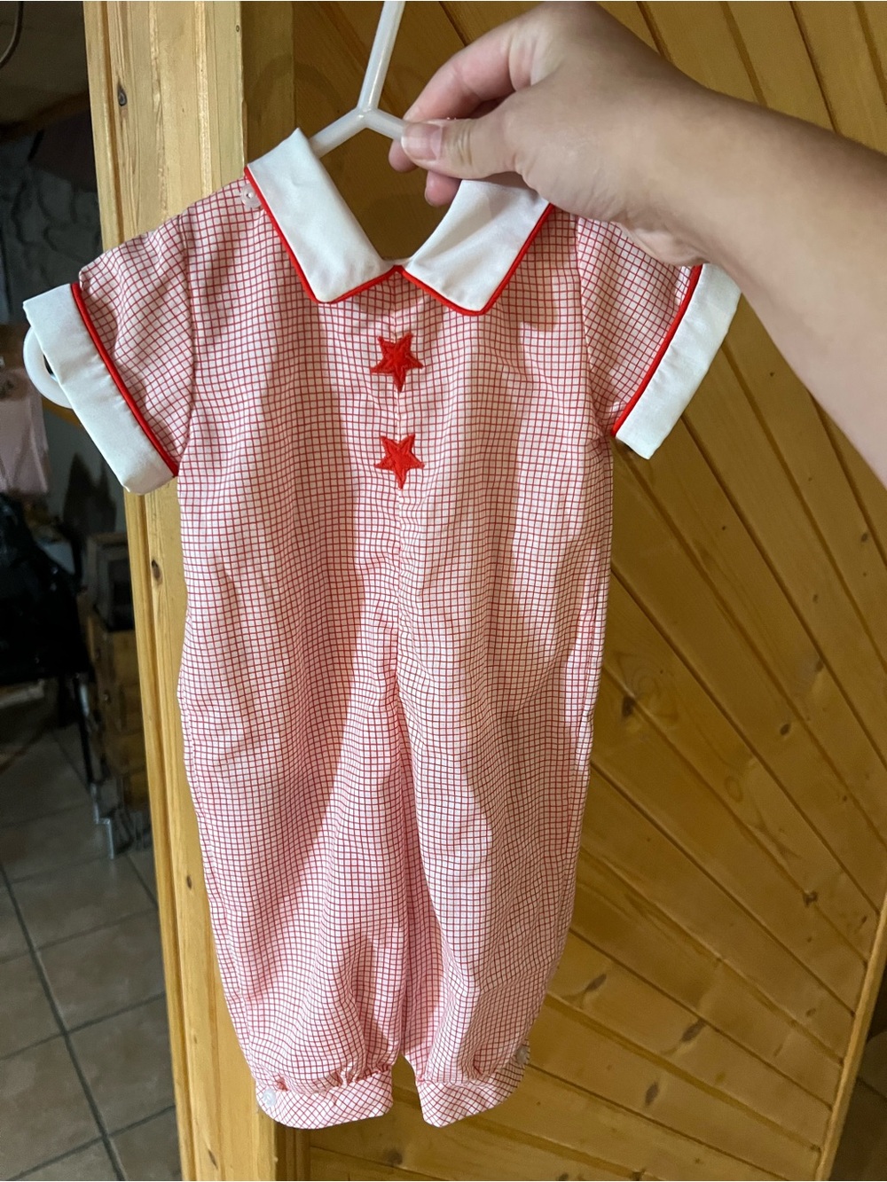 Vintage Betti Terrell Infant Romper with Star Buttons